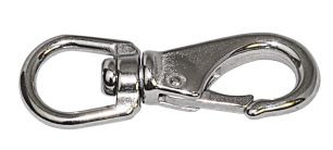 Rozsdamentes acél karabiner, forgóval, nagy szemmel, Lindemann, 70mm
