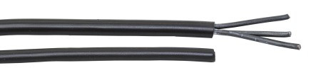 Tápkábel, 3 eres – Kabel und Installation, réz/PVC, finomszálú, 3x0,75qmm, fekete