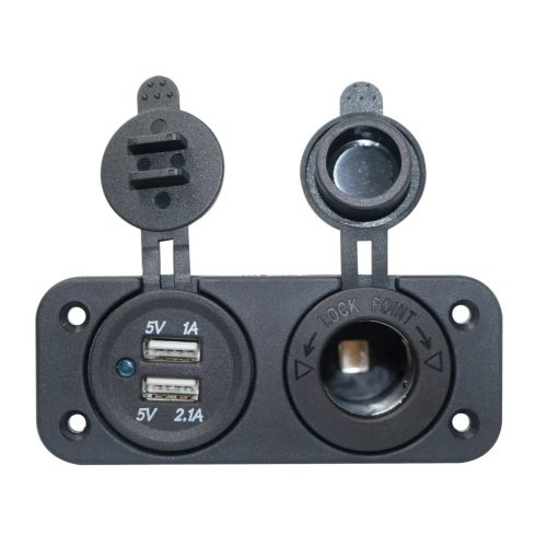 Dupla USB aljzat + szivargyújtó, TREM
