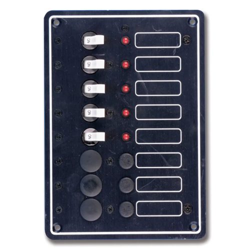 Elektromos panel, TREM, fekete eloxált alumínium