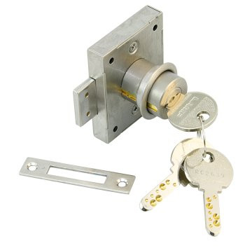 Hengerzár, felületre szerelhető, LAMP-SUGATSUNE, nikkelezett sárgaréz henger, 3 Hi-Tec kulccsal, Ø 22 mm henger, 24 vagy 30 mm hengerhossz