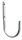Rozsdamentes acél horog, Sugatsune LAMP, AISI 303 rozsdamentes acél, tükörfényes, 45mm T x 72mm L