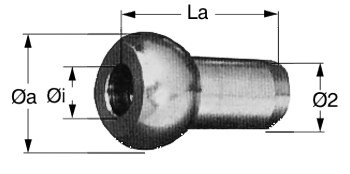 Kábelrögzítő gömbvégződéssel, Walzterminals/STARBOOT-Terminals, AISI 303, 5/32"