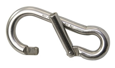 Karabiner, KONG GENIUS, rozsdamentes acél AISI 316, KEY-LOCK rendszer, 11x120mm