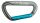 Karabiner kampó, KONG – Alumínium, Aszimmetrikus D-alak, Key-Lock, 93mm, szürke/cián