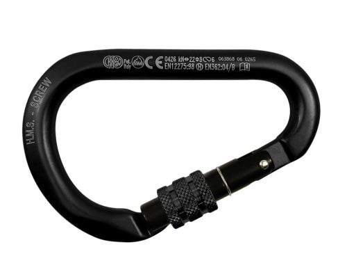 Karabiner, HMS Classic, KONG, Alumínium, KeyLock, fekete, 12x116mm