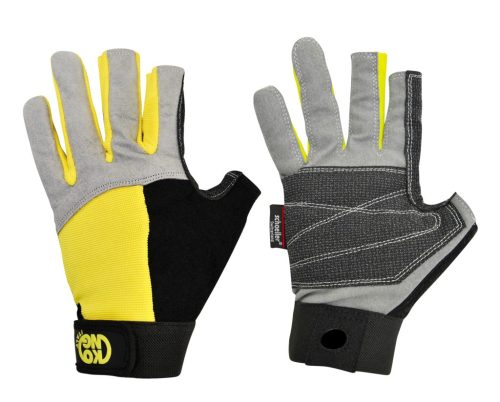 Kesztyű, vitorlás kesztyű, KONG ALEX, velúr, DuPont™ Kevlar® erősítéssel, sárga/fekete, S méret