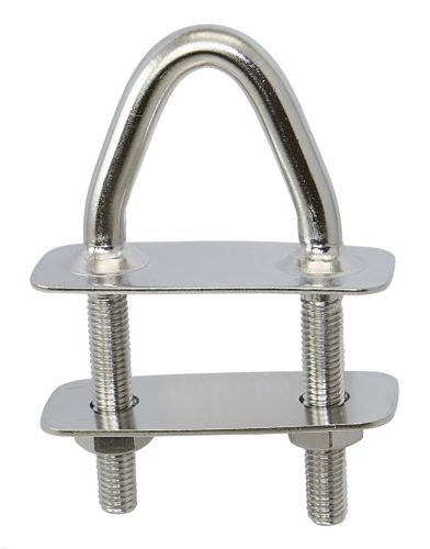 V-alakú csavar, Lindemann, A4 rozsdamentes acél, hegesztett felső ellenlemez, M8x100mm, 8° szög