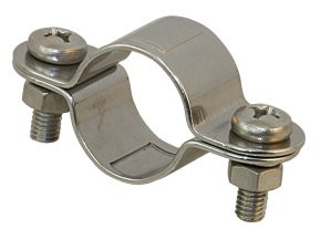 Csőbilincs, 2 részes, Rozsdamentes acél A4, 25mm-es csőhöz