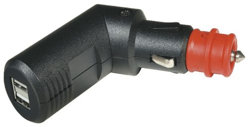 USB autós töltő, Lindemann, 12/24V 2x2,5A, hajlítható