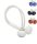 Gömb zeising gumikötéllel, Gummileine - Krampen - Patentzeisinge, 4mm 250mm, fehér gömb, 4db-os SB-Pack