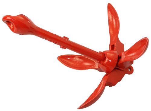 Horgony, összecsukható – Lindemann, tűzihorganyzott, 1.5kg, piros