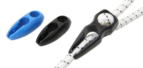Gumimadzag-gyorscsipesz, Gummileine - Krampen - Patentzeisinge|Speed Clips, műanyag, 5 mm-es kötélhez, fekete, 10 db