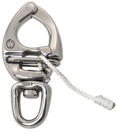 Gyorskioldó forgócsapágyas karabiner, Wichard, Rozsdamentes acél, Regatta, 80mm