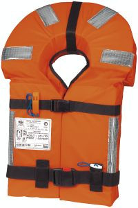 Mentőmellény, Rettungswesten – SOLAS tanúsítvánnyal, 150N, 43-140kg, narancs