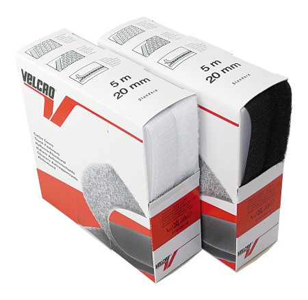 Tépőzár, tépőszalag, VELCRO® – Poliamid, felvarrható, 20mm x 5m, fehér